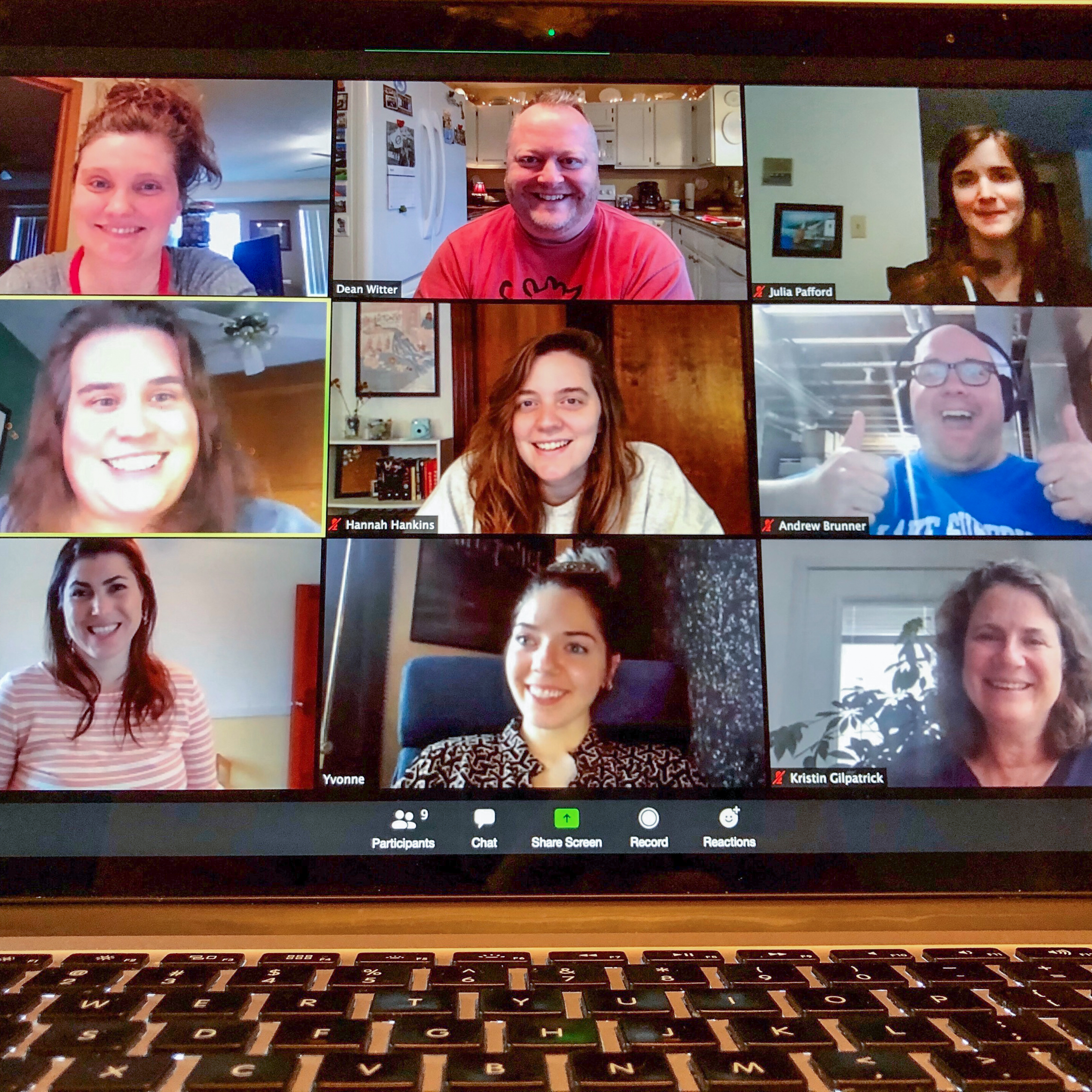 A group of Wisconsin Historical Society Staff on videoconference meeting during COVID-19